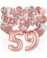 Dekorations-Set mit Ballons zum 59. Geburtstag, Happy Birthday Dream, 42 Teile