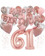 Dekorations-Set mit Ballons zum 61. Geburtstag, Happy Birthday Dream, 42 Teile