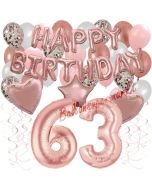 Dekorations-Set mit Ballons zum 63. Geburtstag, Happy Birthday Dream, 42 Teile