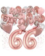 Dekorations-Set mit Ballons zum 66. Geburtstag, Happy Birthday Dream, 42 Teile
