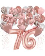 Dekorations-Set mit Ballons zum 76. Geburtstag, Happy Birthday Dream, 42 Teile