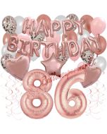 Dekorations-Set mit Ballons zum 86. Geburtstag, Happy Birthday Dream, 42 Teile