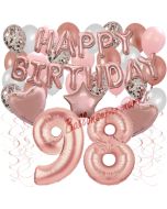Dekorations-Set mit Ballons zum 98. Geburtstag, Happy Birthday Dream, 42 Teile