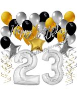23. Geburtstag Dekorations-Set mit Ballons Happy Birthday Glamour, 34 Teile