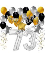 73. Geburtstag Dekorations-Set mit Ballons Happy Birthday Glamour, 34 Teile