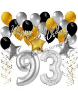 93. Geburtstag Dekorations-Set mit Ballons Happy Birthday Glamour, 34 Teile