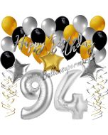 94. Geburtstag Dekorations-Set mit Ballons Happy Birthday Glamour, 34 Teile