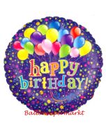 Geburtstags-Luftballon, Happy Birthday, Luftballons in Trauben mit Helium