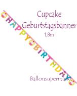 Cupcake Partybanner zum Geburtstag