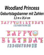 Kindergeburtstagsbanner Woodland Princess mit Zahlen