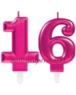 Kerzen Pink Celebration, Zahl 16