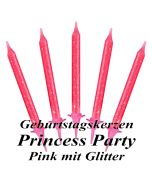 Geburtstagskerzen in Pink mit Glitzer