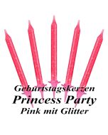 Geburtstagskerzen in Pink mit Glitzer