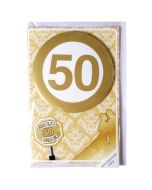 Geld-Geschenk-Karte mit Button, Super 50 Jahre zur Goldhochzeit