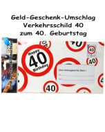 Geld-Geschenk-Umschlag zum 40. Geburtstag