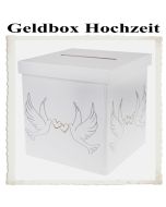 Geldbox Weiß, Gelddose zur Hochzeit, Hochzeitstauben