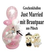 Geschenkballon zur Hochzeit, Just Married, Brautpaar aus Plüsch