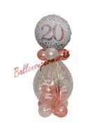 Geschenkballon Sparkling Fizz Rosegold 20 zum 20. Geburtstag