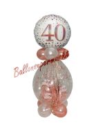 Geschenkballon Sparkling Fizz Rosegold 40 zum 40. Geburtstag