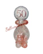 Geschenkballon Sparkling Fizz Rosegold 50 zum 50. Geburtstag