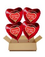 Geschenke zur Rubinhochzeit: Herzliche Glückwünsche zur Rubinhochzeit, roter Herzluftballon, Geschenk zum 40. Hochzeitstag