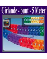 Bunte Girlande 5 Meter, Festgirlande, Festdekoration, Partydeko