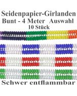 Girlanden 4 Meter, Seidenpapier, Auswahl, 10 Stück