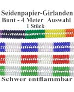 Girlande aus Seidenpapier, 4 Meter, Farbauswahl