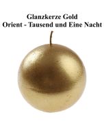 Glanzkerze Gold, Tausend und eine Nacht, Orient, Tischdekoration