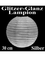Glitzer-Glanz Lampion Silber, 30 cm