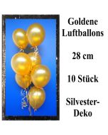 Goldene Luftballons zur Dekoration Silvester und Neujahr, 10 Stück