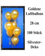 Goldene Luftballons zur Dekoration Silvester und Neujahr, 100 Stück