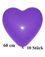 Große Herzluftballons, blau, 60 cm, 10 Stück