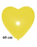 Großer Herzluftballon, gelb, 60 cm