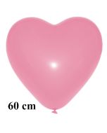 Großer Herzluftballon, rosa, 60 cm