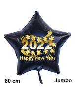 Riesiger Silvester Luftballon, Sternballon aus Folie, 2022 - Happy New Year
