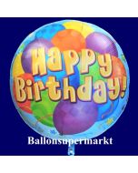 Großer runder Luftballon, Happy Birthday Balloons, zum Geburtstag, Ballon ohne Helium