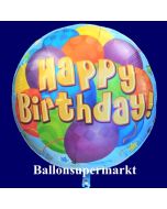 Großer runder Luftballon, Happy Birthday Balloons, zum Geburtstag, Ballon mit Helium