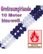 Großraumgirlande blau-weiß, 10 meter