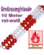 Großraumgirlande 10 Meter, rot-weiß