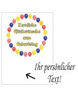 Grusskarte, Herzliche Glückwünsche zum Geburtstag Luftballons zum Geburtstag