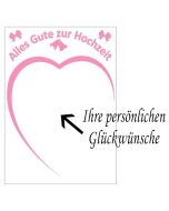 Grußkarte Alles Gute zur Hochzeit mit Schleifen und Glocken zur Hochzeit