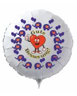 Gute Besserung, Luftballon aus Folie mit Ballongas, mit Elefanten und Herz (Daumen hoch) für Kinder