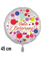 Gute Besserung! Ballon aus Folie, Colored Dots 45 cm, ohne Helium