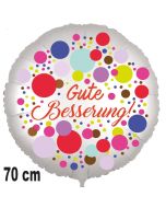 Gute Besserung! Ballon aus Folie, Colored Dots 70 cm, ohne Helium