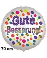 Gute Besserung! Ballon aus Folie mit bunten Punkten, 70 cm, ohne Helium