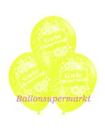 Motiv-Luftballons gute Besserung, zitronengelb, 3 Stueck