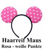 Haarreif Maus Rosa mit weißen Punkten, zu Hen Night, Hen Party und Junggesellinnenabschied