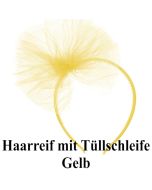 Haarreif mit-Schleife aus Tüll, Gelb, zu Hen Night, Hen Party und Junggesellinnenabschied