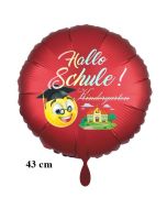 Hallo Schule! Kindergarten aus.. Luftballon aus Folie, 45 cm, inklusive Helium, Satin de Luxe, rot